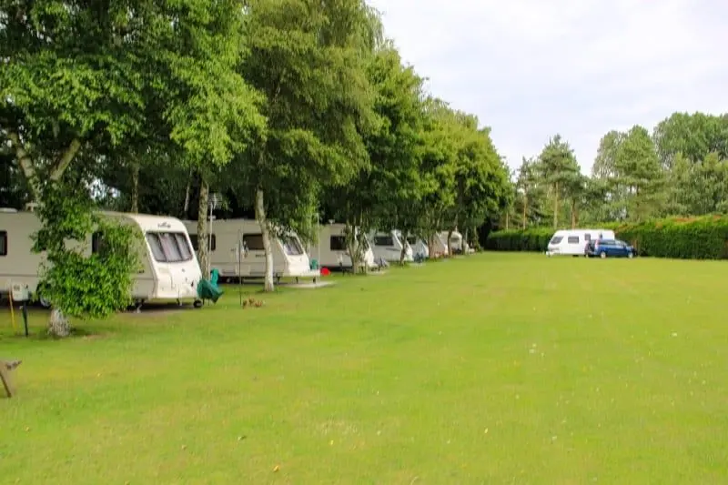 Caravans at Outney Meadow